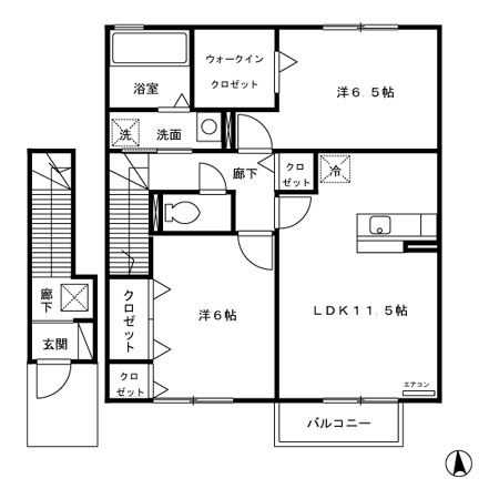 プロムナードさくら Cの間取り