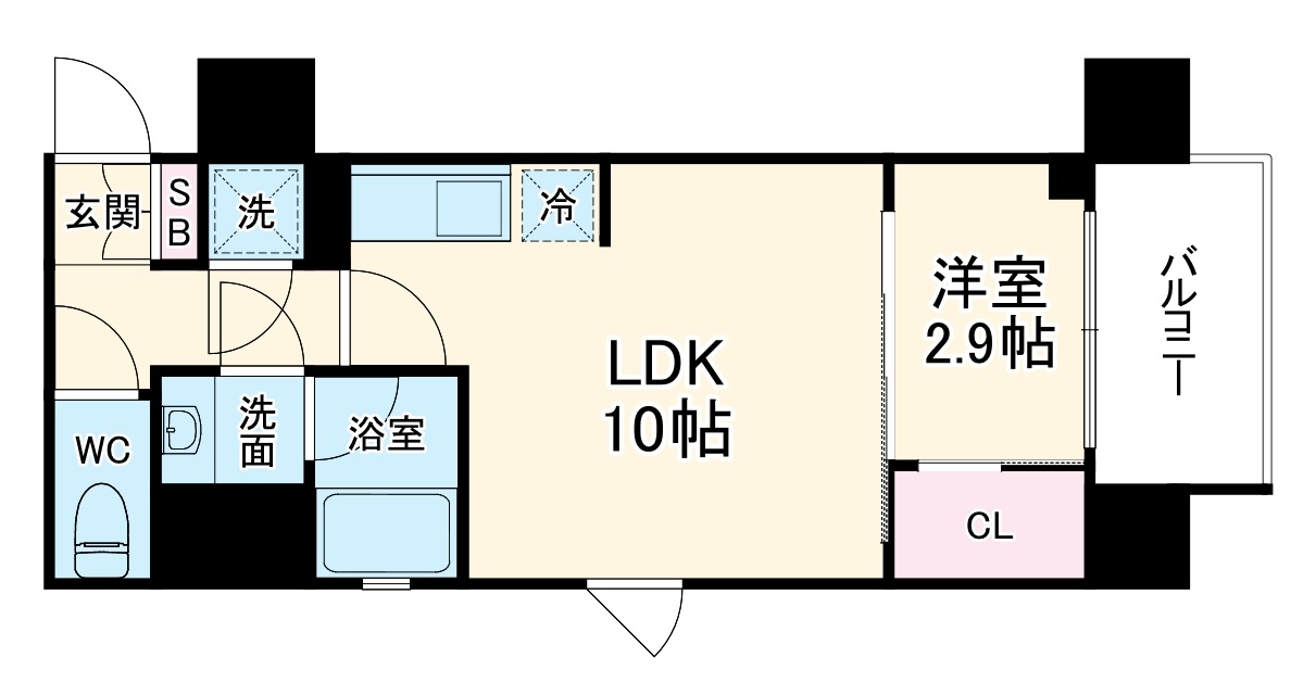シーズンフラッツ阿波座の間取り
