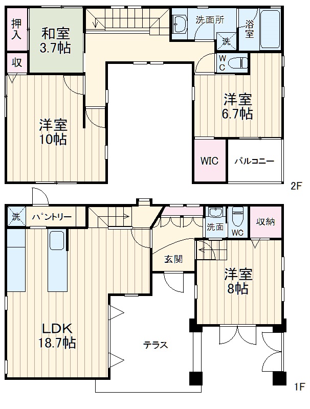 寒川町岡田貸家の間取り