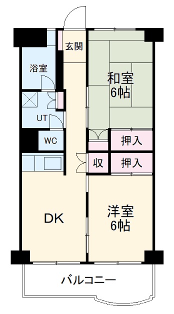 港楽ハイツ 1号棟の間取り