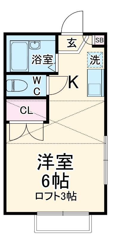 カーサ横浜青葉・204号室の間取り