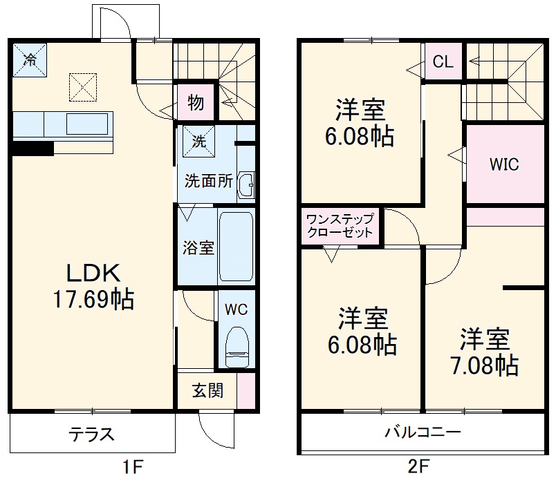 美扇・A3号室の間取り