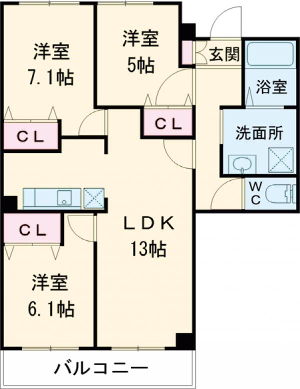 アーバンフラッツつつじヶ丘の間取り