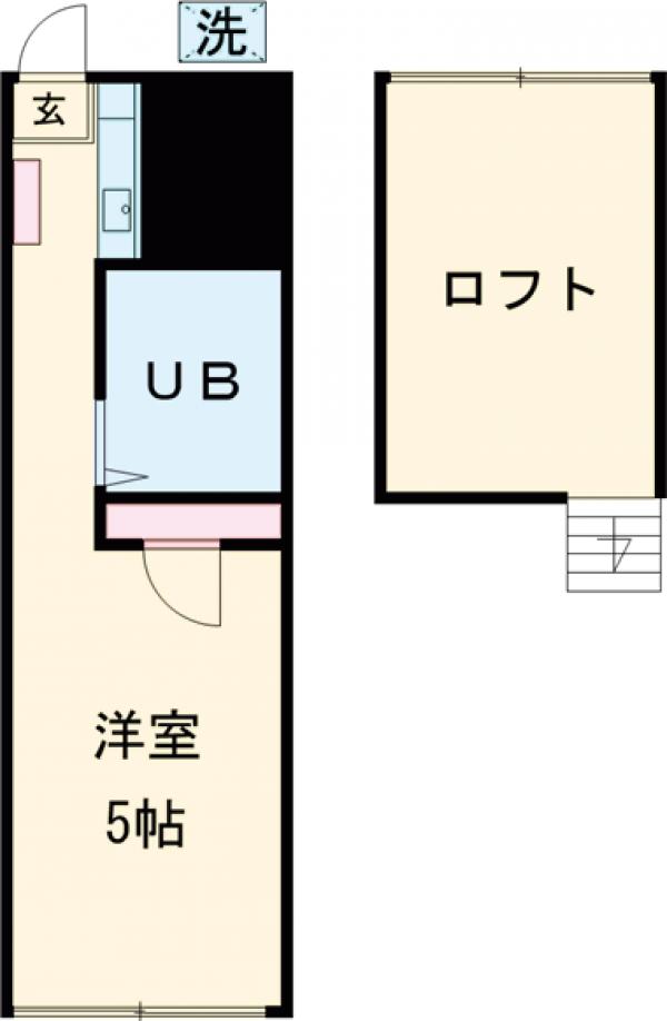 鹿骨の完工年月(1988年2月)築の賃貸アパートの間取り