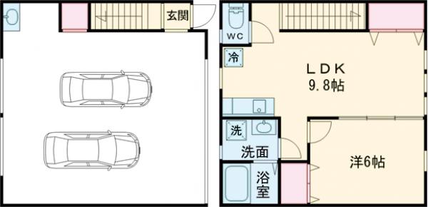 奥戸の完工年月(2019年6月)築の賃貸一戸建ての間取り