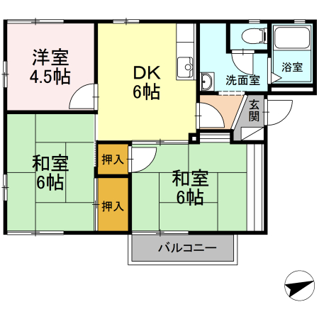 エスパシオ芝田 B棟の間取り
