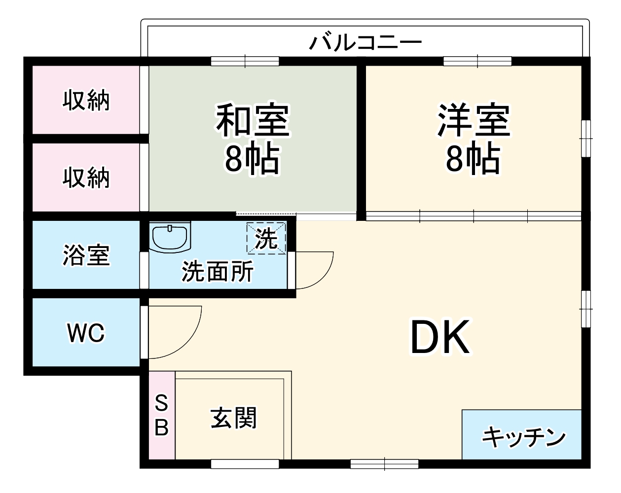 淵野辺の完工年月(1991年5月)築の賃貸マンションの間取り