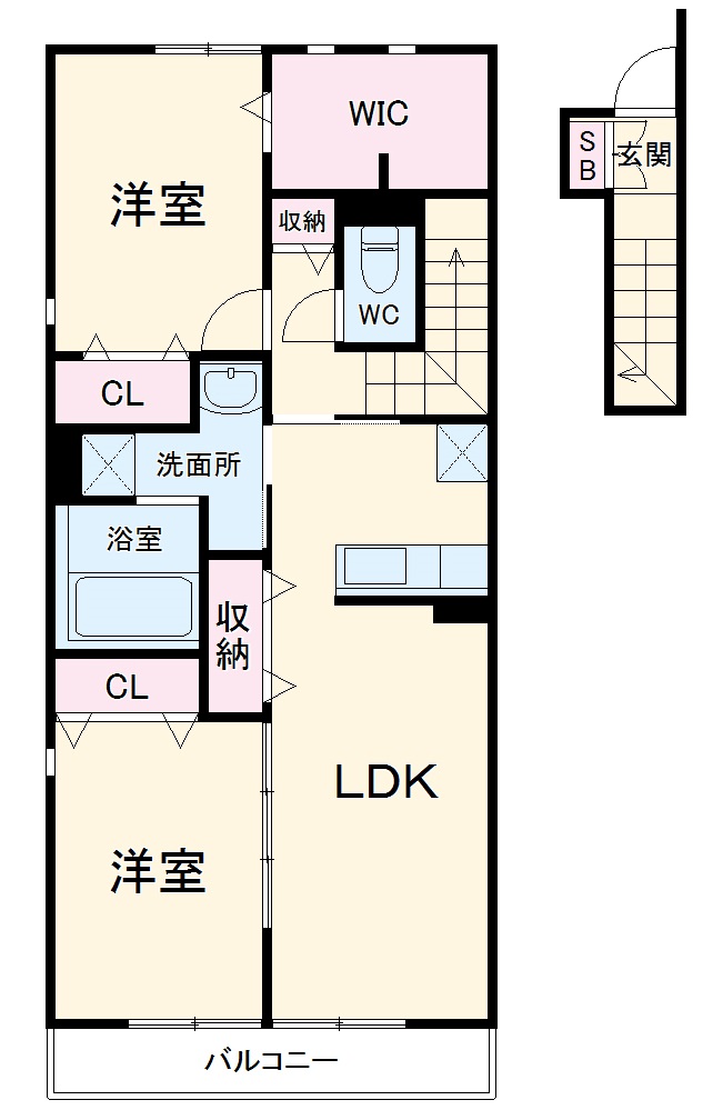コンフォール片坪の間取り