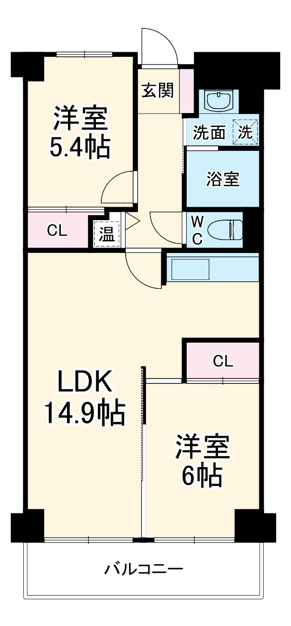 205号室の間取り