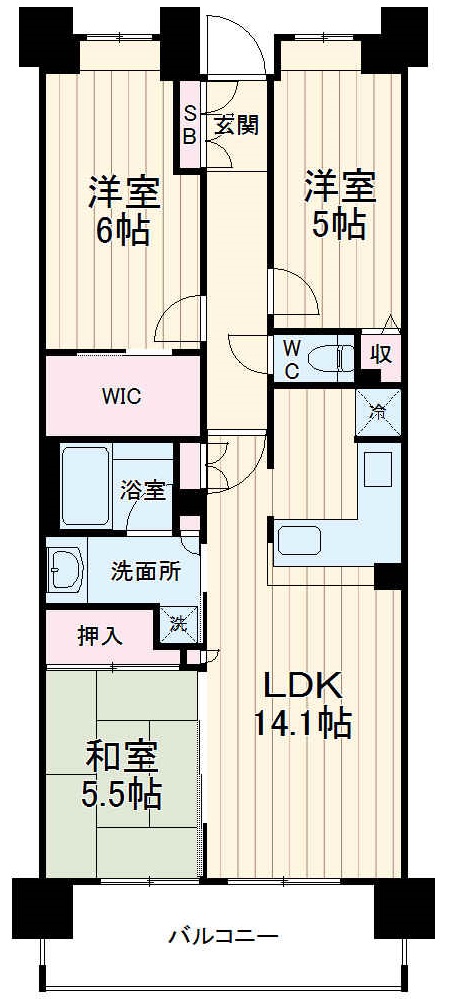 クレストフォルム横浜平沼の間取り