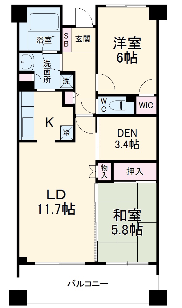 CASSIA横濱ガーデン山の間取り