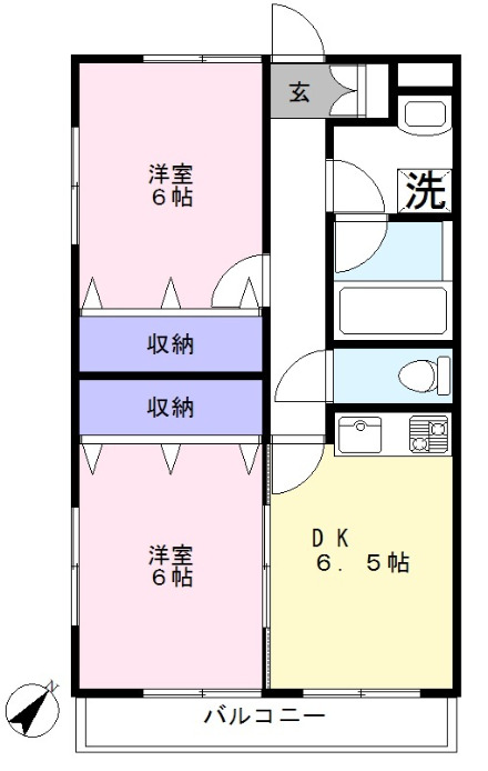 大金平の完工年月(2001年2月)築の賃貸アパートの間取り