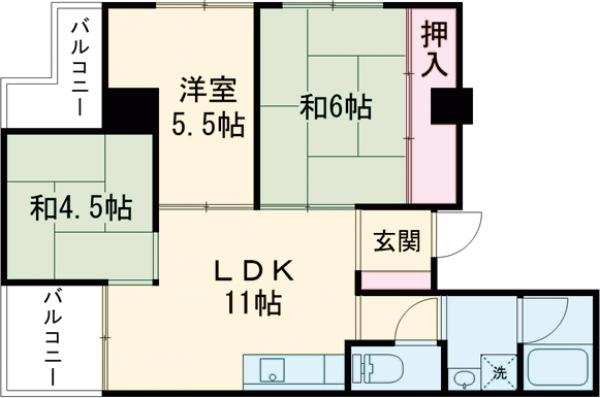エクセレンス飛鳥の間取り