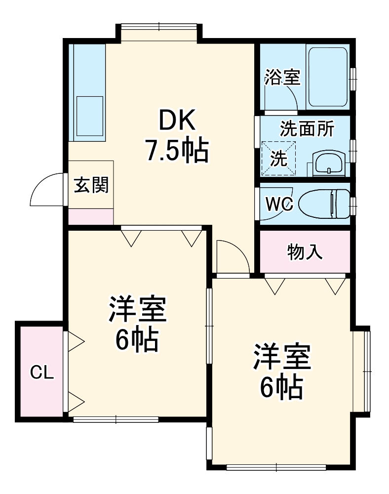 カーサTIKI鬼越の間取り