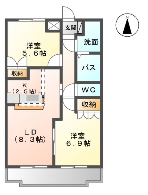 Village Yokoden(ヴィラージュ ヨコデン)の間取り