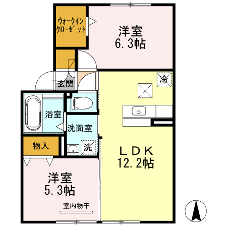 ブランシェ大溝 Bの間取り