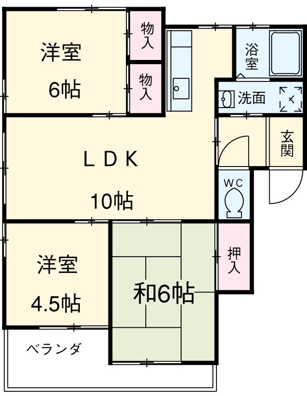 マンション緑黒石C棟の間取り