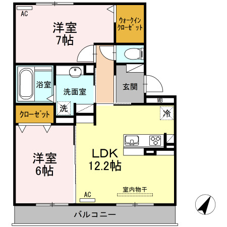 D-room上地 B棟の間取り