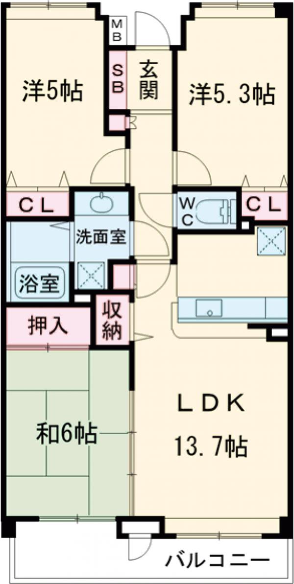カザベーラ西武立川の間取り