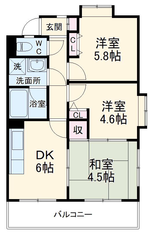クリオ上大岡伍番館の間取り