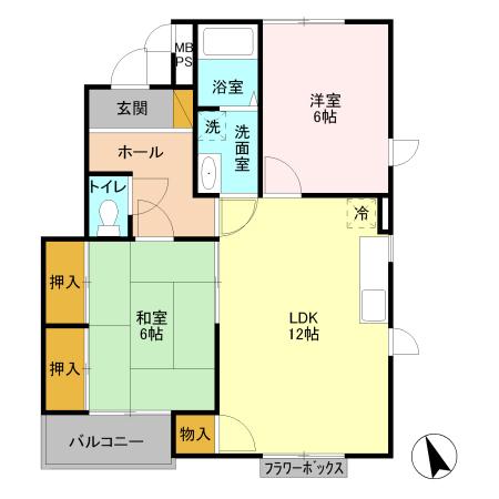 TフラットBの間取り