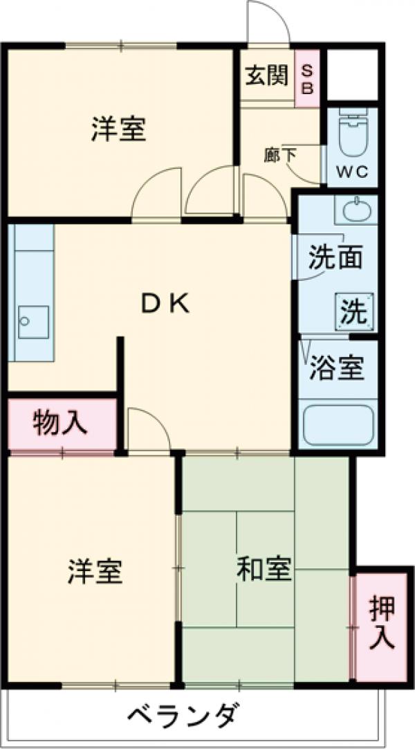 西砂グリーンマンションの間取り