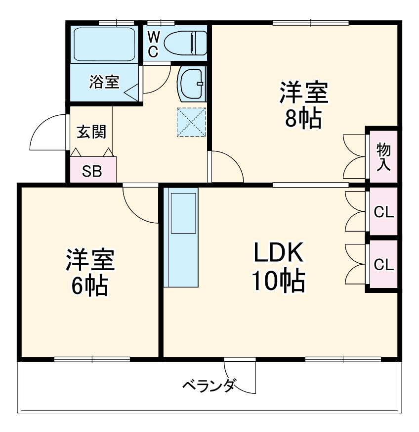 金杉台団地2-2-14の間取り