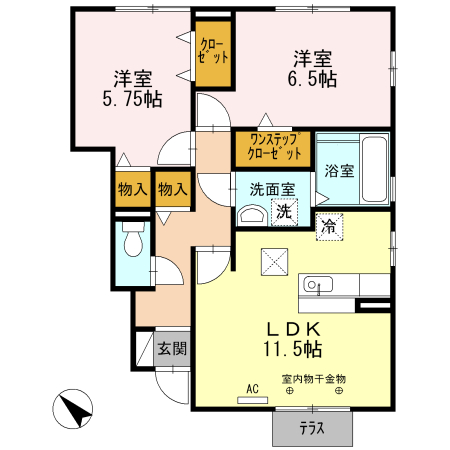 102号室の間取り