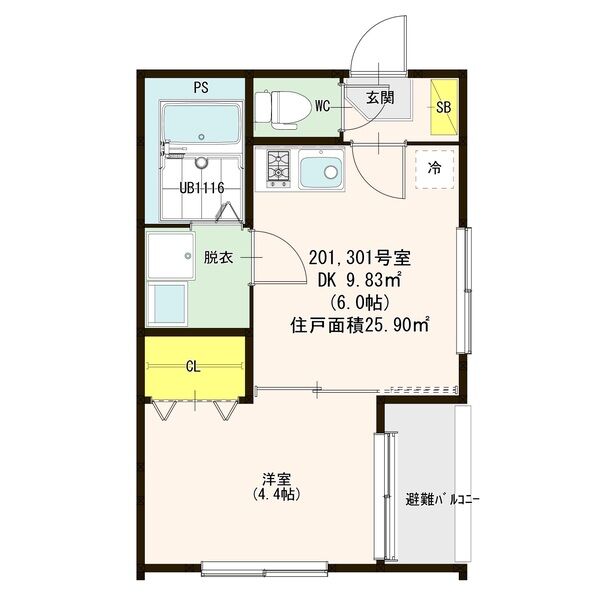 ハーモニーテラス松葉町Ⅴの間取り