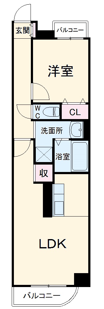 伊勢山の完工年月(2003年8月)築の賃貸マンションの間取り