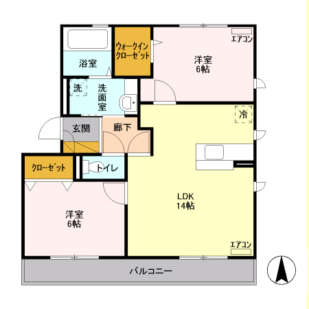 ボナール Bの間取り