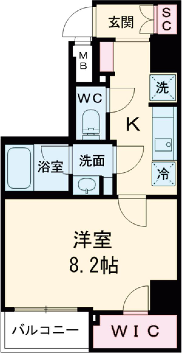 ルクレ押上・601号室の間取り