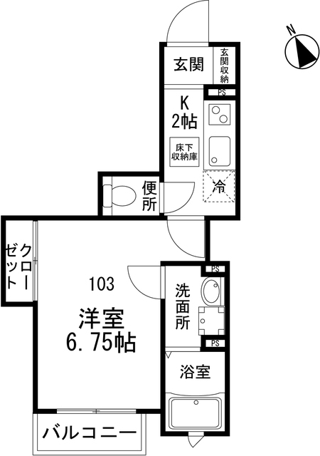 フォレスト東向島・103号室の間取り
