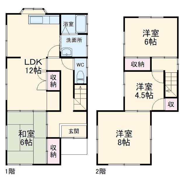 岡部町村良貸家の間取り
