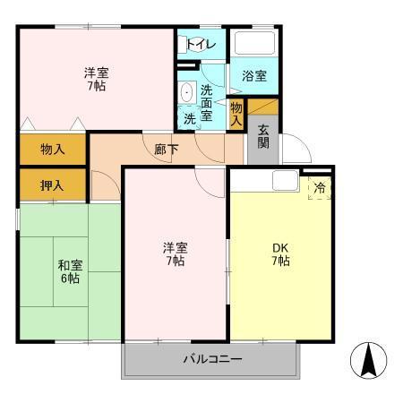 グランドソレイユ Dの間取り