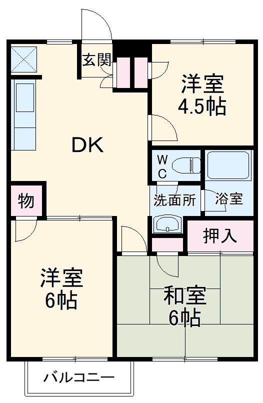 グリーンタウン神木B棟の間取り