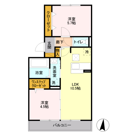 レイク藤和 Aの間取り