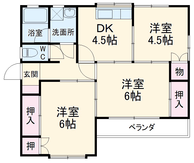 曽屋の完工年月(1994年10月)築の賃貸アパートの間取り