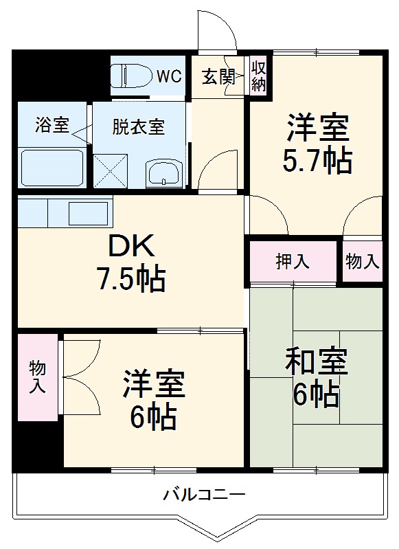フローライト市川の間取り