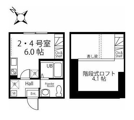 ハーミットクラブハウス戸塚踊場B棟の間取り