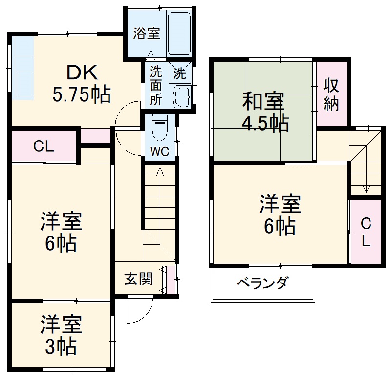 松郷貸家の間取り