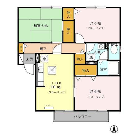 アビテ江間 Aの間取り