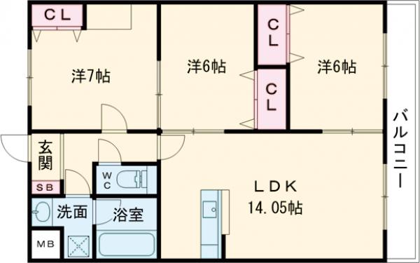 レーヴメゾン羽衣の間取り