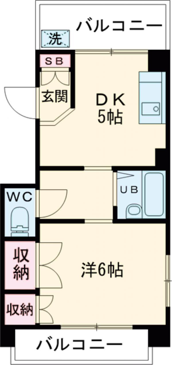 立石の完工年月(1991年1月)築の賃貸マンションの間取り