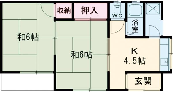 井道貸家の間取り