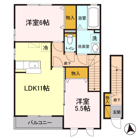 イエロー アイリス Bの間取り