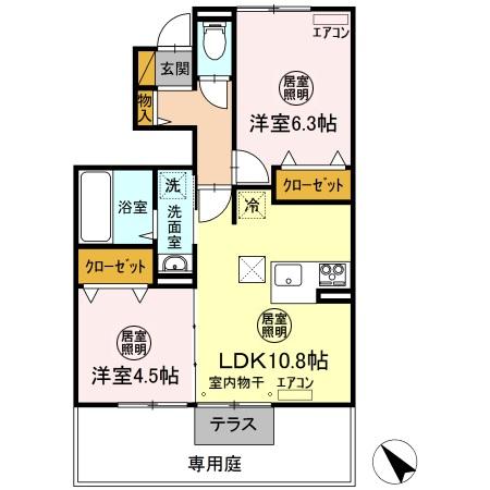 ヴァレンティーナ Fの間取り