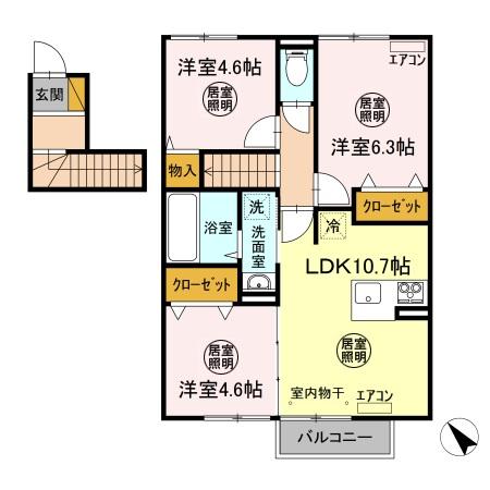 ヴァレンティーナ Fの間取り