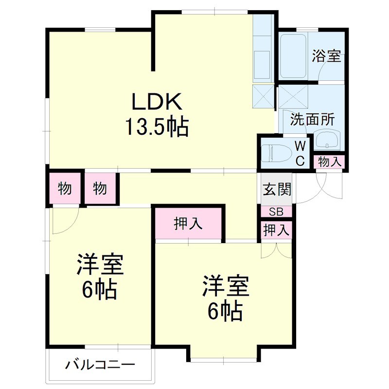 ハイツグリーンBの間取り