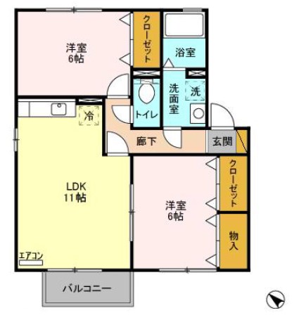 ベルデユールすず樹 Cの間取り